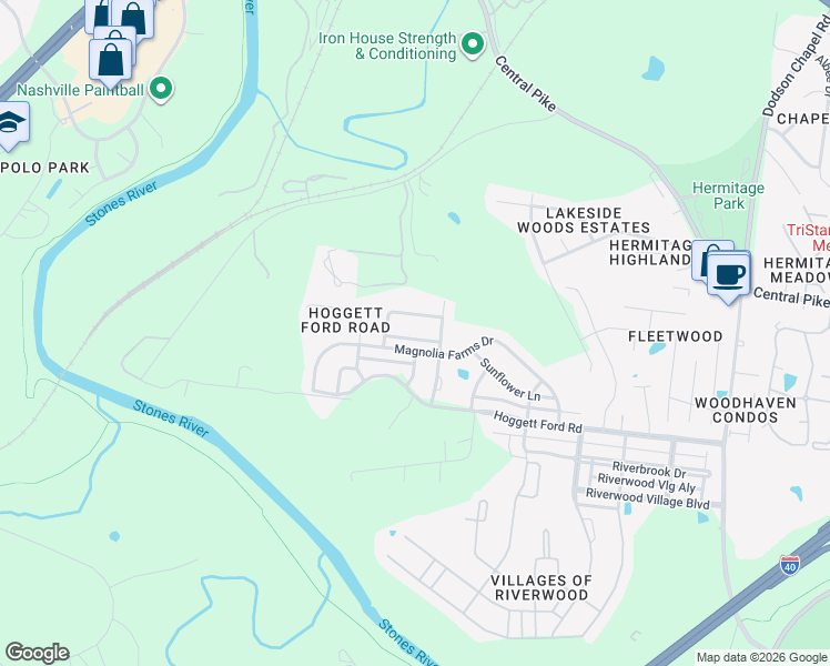 map of restaurants, bars, coffee shops, grocery stores, and more near 807 Sunset View Drive in Nashville