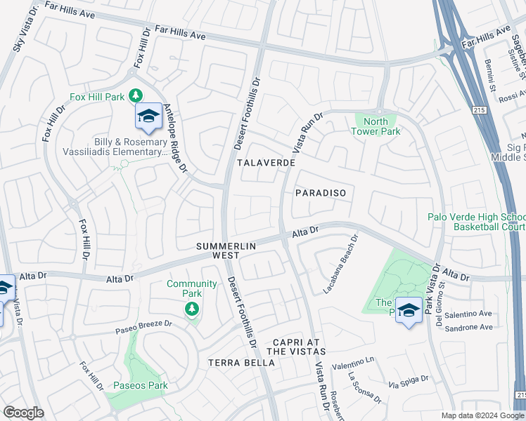 map of restaurants, bars, coffee shops, grocery stores, and more near 85 Sarabeth Street in Las Vegas