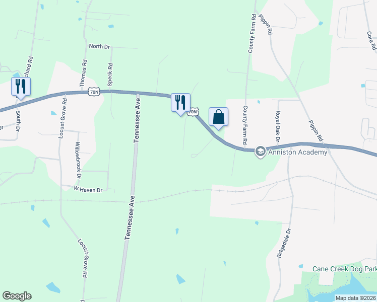 map of restaurants, bars, coffee shops, grocery stores, and more near 220 Miller Road in Cookeville