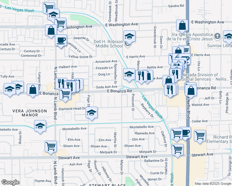 map of restaurants, bars, coffee shops, grocery stores, and more near 4617 Soda Ash Avenue in Las Vegas