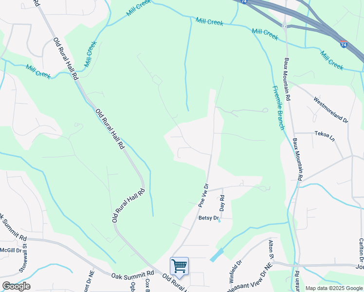 map of restaurants, bars, coffee shops, grocery stores, and more near 1008 Pacific Drive in Winston-Salem