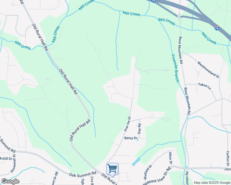 map of restaurants, bars, coffee shops, grocery stores, and more near 1008 Pacific Drive in Winston-Salem