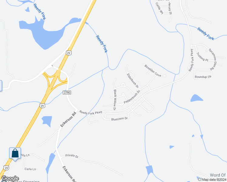 map of restaurants, bars, coffee shops, grocery stores, and more near 6109 Black Willow Drive in Greensboro