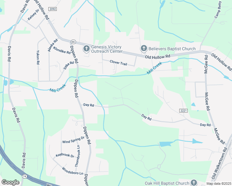 map of restaurants, bars, coffee shops, grocery stores, and more near 4920 La Crest Court in Walkertown