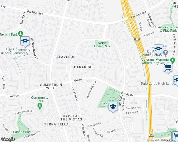 map of restaurants, bars, coffee shops, grocery stores, and more near 11517 Bohemian Forest Avenue in Las Vegas