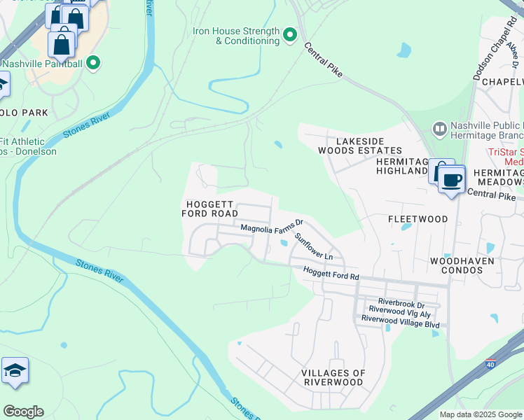 map of restaurants, bars, coffee shops, grocery stores, and more near 807 Sunset View Drive in Nashville