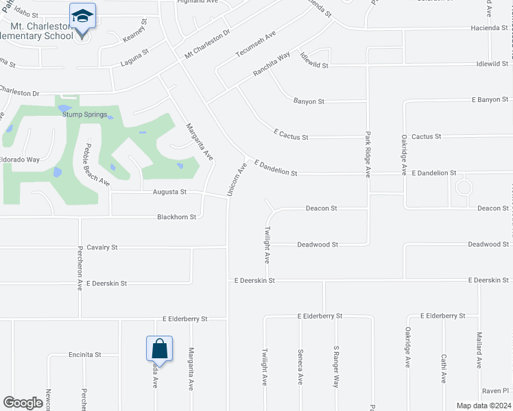 map of restaurants, bars, coffee shops, grocery stores, and more near 3090 Deacon Court in Pahrump