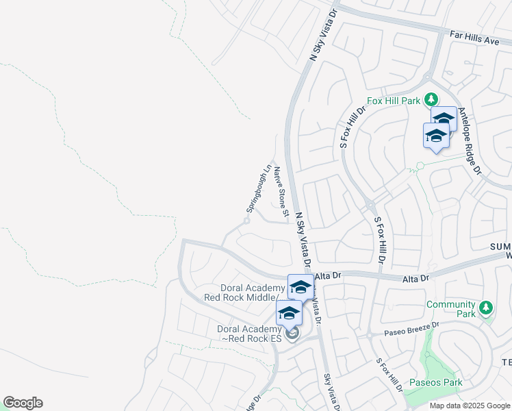map of restaurants, bars, coffee shops, grocery stores, and more near 218 Springbough Lane in Las Vegas
