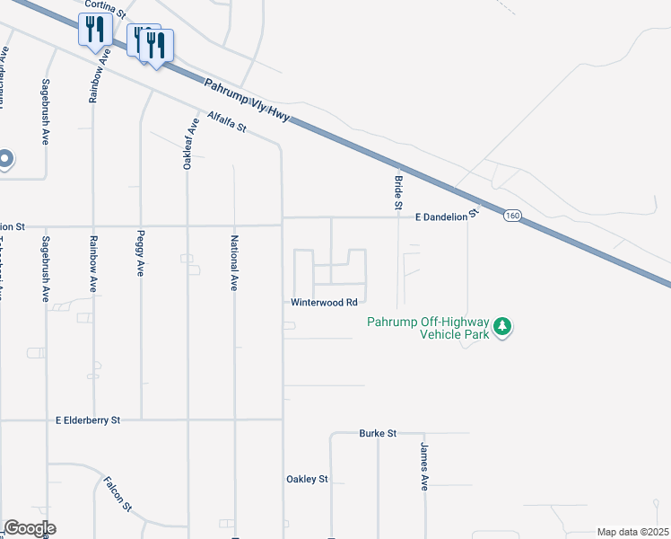 map of restaurants, bars, coffee shops, grocery stores, and more near 4151 Pinewood Street in Pahrump