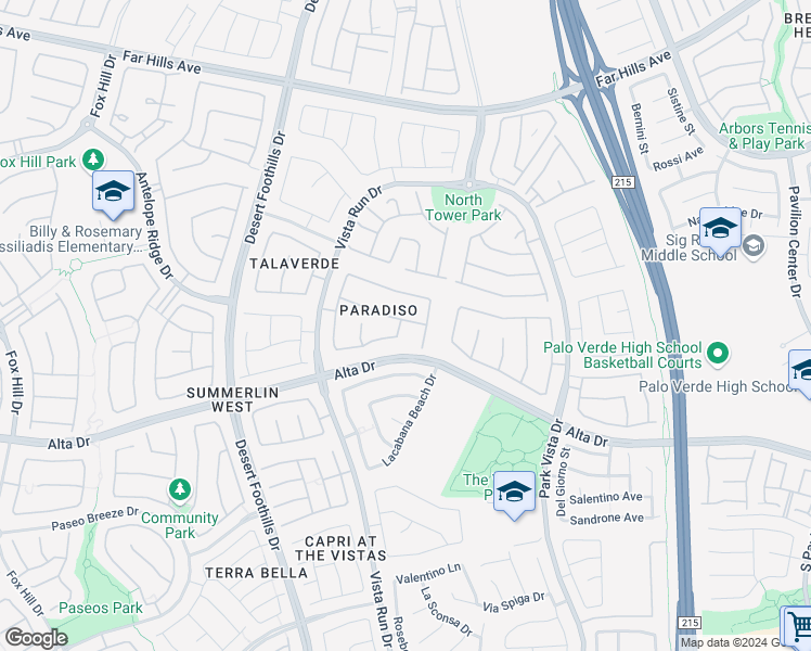 map of restaurants, bars, coffee shops, grocery stores, and more near 11517 Bohemian Forest Avenue in Las Vegas