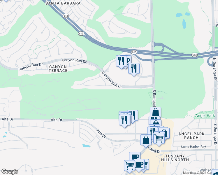 map of restaurants, bars, coffee shops, grocery stores, and more near 9129 Las Manaitas Avenue in Las Vegas