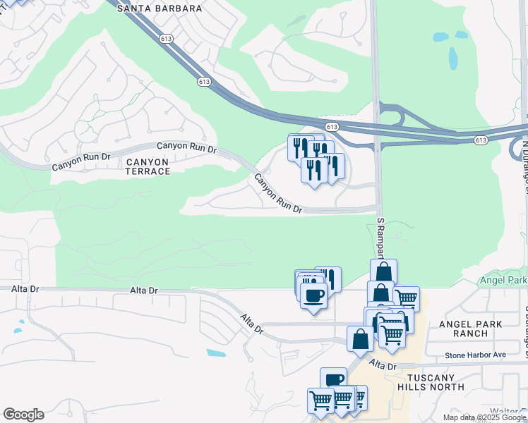 map of restaurants, bars, coffee shops, grocery stores, and more near 9136 Las Manaitas Avenue in Las Vegas
