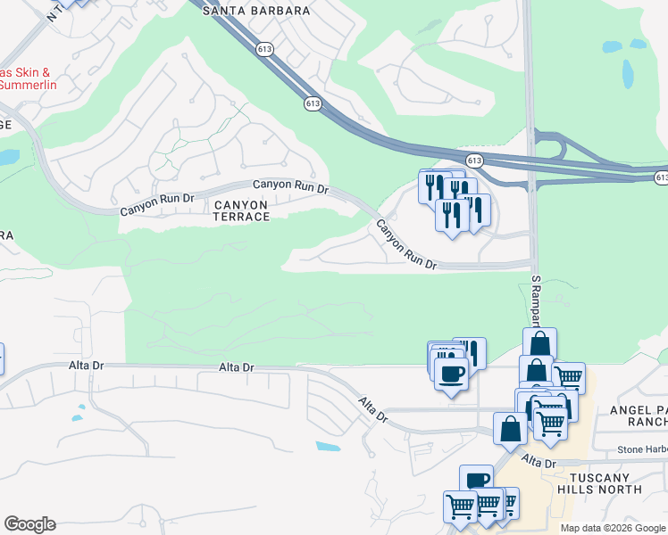 map of restaurants, bars, coffee shops, grocery stores, and more near 9209 Las Manaitas Avenue in Las Vegas