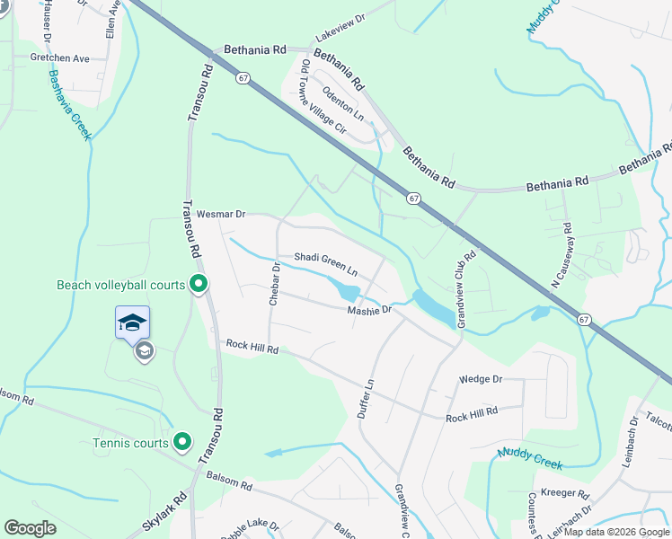 map of restaurants, bars, coffee shops, grocery stores, and more near 4370 Shadi Green Lane in Pfafftown