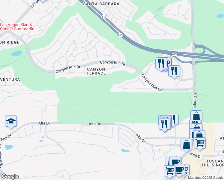 map of restaurants, bars, coffee shops, grocery stores, and more near 9227 Tesoras Drive in Las Vegas
