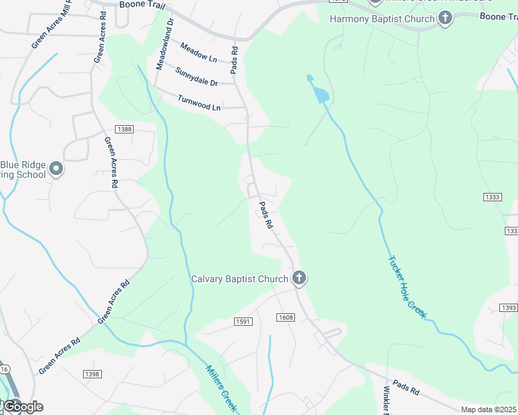 map of restaurants, bars, coffee shops, grocery stores, and more near 1905 Pads Road in North Wilkesboro