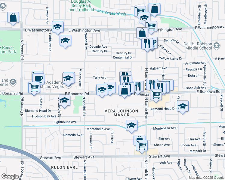 map of restaurants, bars, coffee shops, grocery stores, and more near 609 Triest Court in Las Vegas