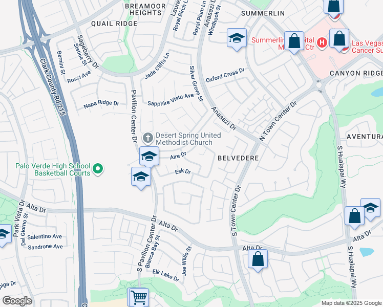 map of restaurants, bars, coffee shops, grocery stores, and more near 10657 Aire Drive in Las Vegas