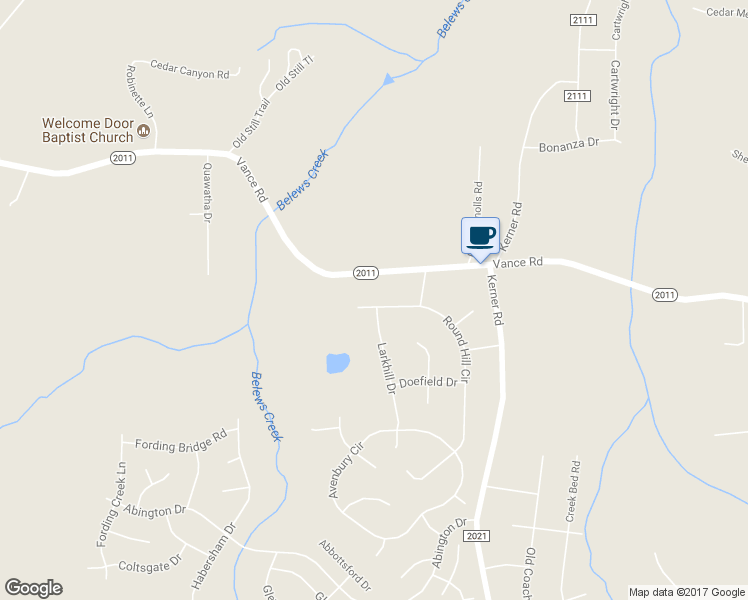 map of restaurants, bars, coffee shops, grocery stores, and more near 1785 Round Hill Circle in Kernersville