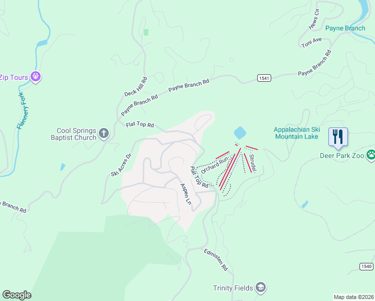 map of restaurants, bars, coffee shops, grocery stores, and more near 150 Chipmunk Lane in Blowing Rock