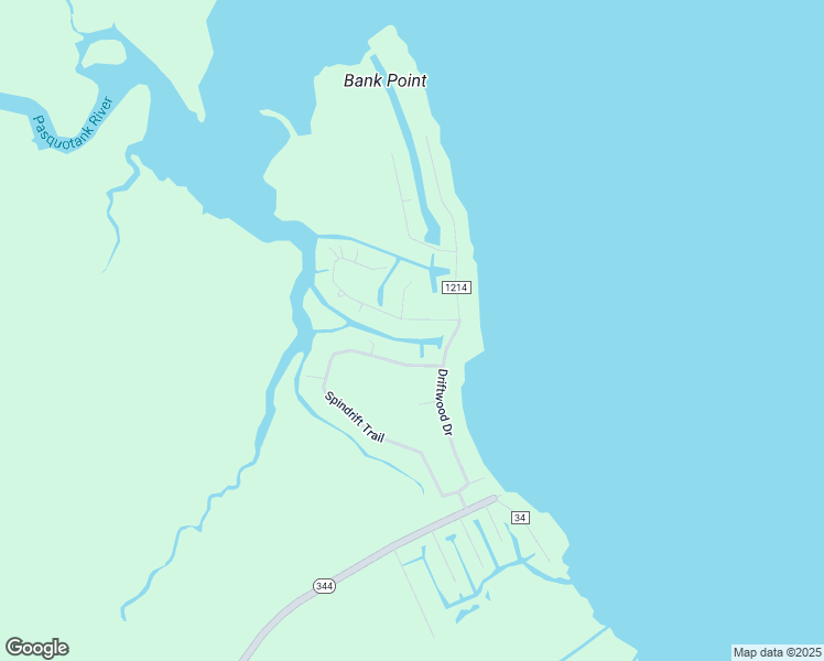 map of restaurants, bars, coffee shops, grocery stores, and more near 115 Windwood Drive in Elizabeth City