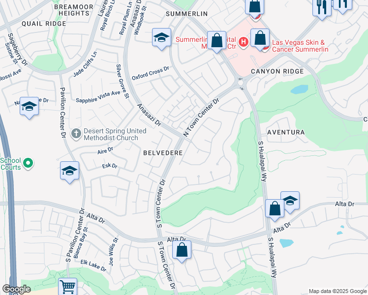 map of restaurants, bars, coffee shops, grocery stores, and more near 109 South Buteo Woods Lane in Las Vegas