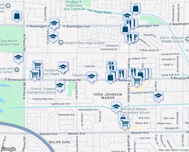 map of restaurants, bars, coffee shops, grocery stores, and more near 609 Triest Court in Las Vegas