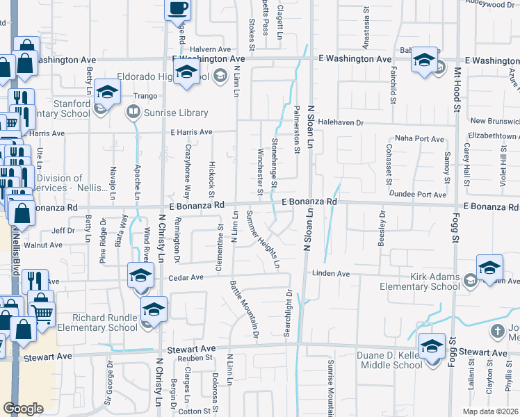 map of restaurants, bars, coffee shops, grocery stores, and more near 5762 Deep Sea Court in Las Vegas