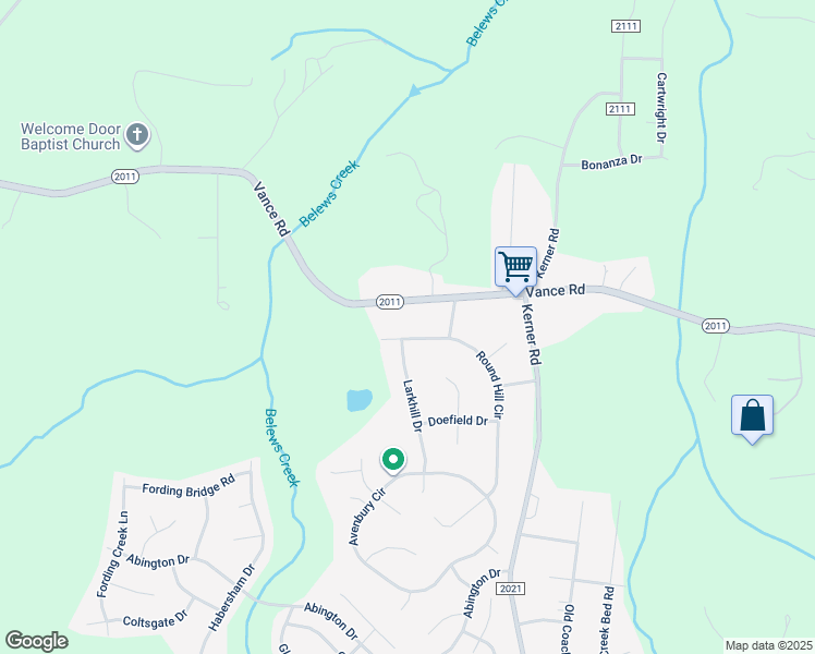map of restaurants, bars, coffee shops, grocery stores, and more near 1781 Round Hill Circle in Kernersville