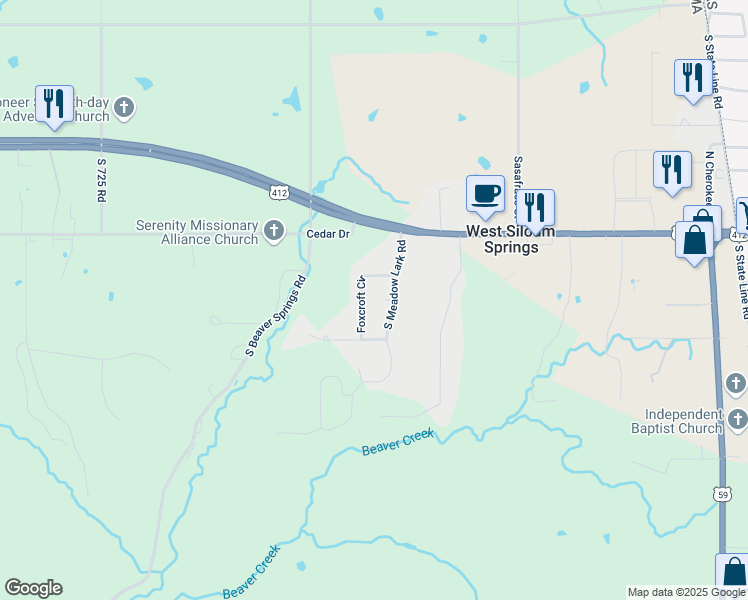 map of restaurants, bars, coffee shops, grocery stores, and more near 296 Foxcroft Circle in Watts