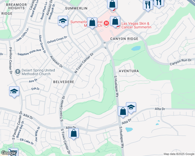map of restaurants, bars, coffee shops, grocery stores, and more near 100 South Royal Ascot Drive in Las Vegas
