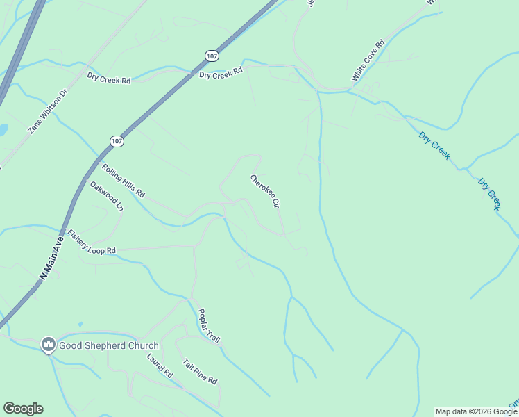 map of restaurants, bars, coffee shops, grocery stores, and more near 20 Quail Hollow Road in Erwin
