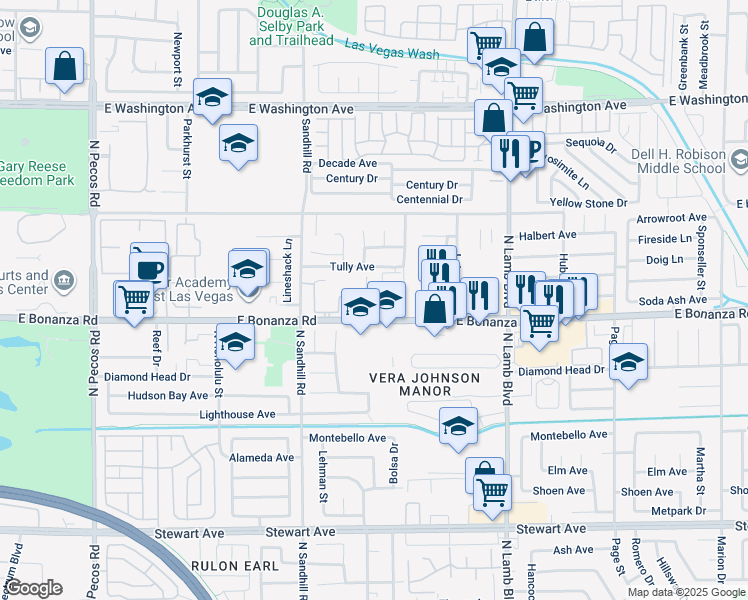 map of restaurants, bars, coffee shops, grocery stores, and more near 609 Triest Court in Las Vegas