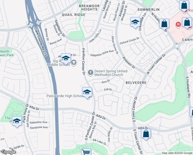 map of restaurants, bars, coffee shops, grocery stores, and more near 10765 Turquoise Valley Drive in Las Vegas