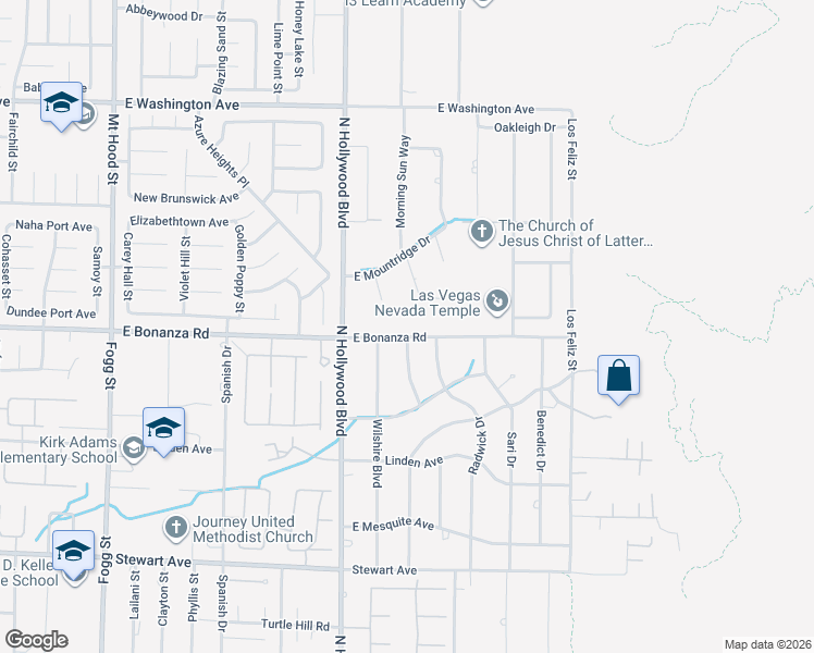 map of restaurants, bars, coffee shops, grocery stores, and more near 6828 East Bonanza Road in Las Vegas