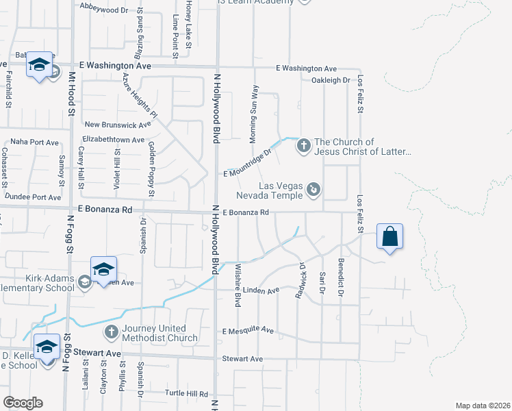 map of restaurants, bars, coffee shops, grocery stores, and more near 6828 East Bonanza Road in Las Vegas