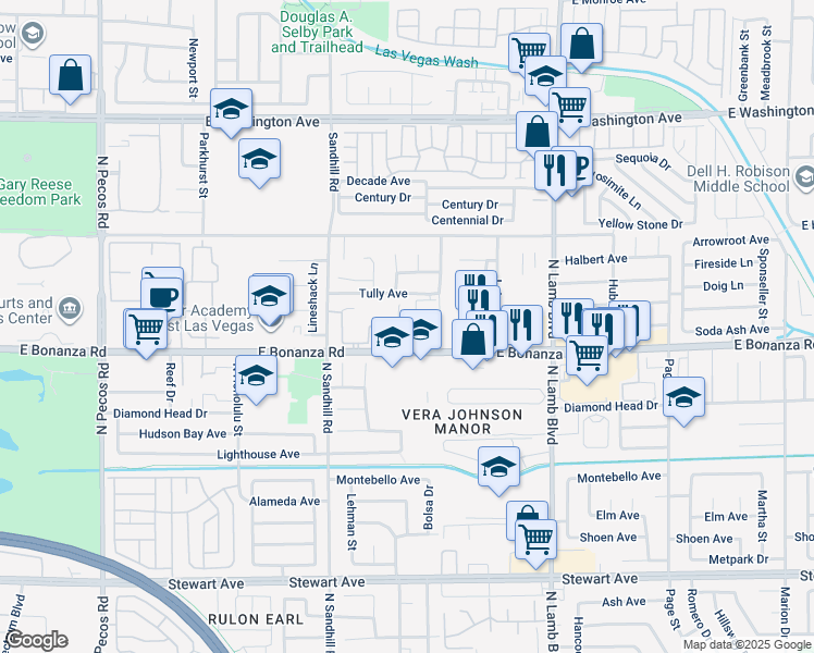 map of restaurants, bars, coffee shops, grocery stores, and more near 609 Triest Court in Las Vegas