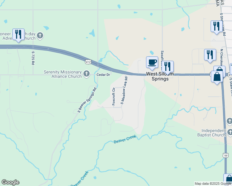 map of restaurants, bars, coffee shops, grocery stores, and more near 296 Foxcroft Circle in Watts