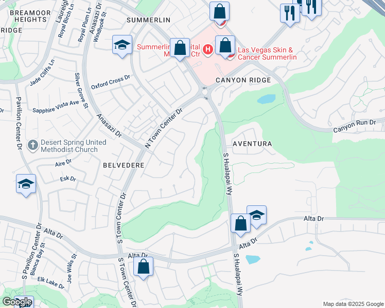 map of restaurants, bars, coffee shops, grocery stores, and more near 100 South Royal Ascot Drive in Las Vegas