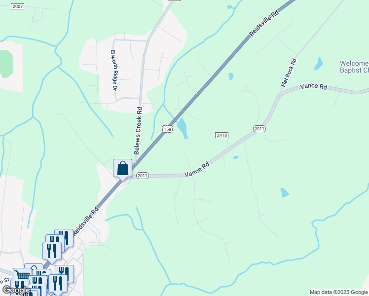 map of restaurants, bars, coffee shops, grocery stores, and more near 5260 Summit Street in Kernersville
