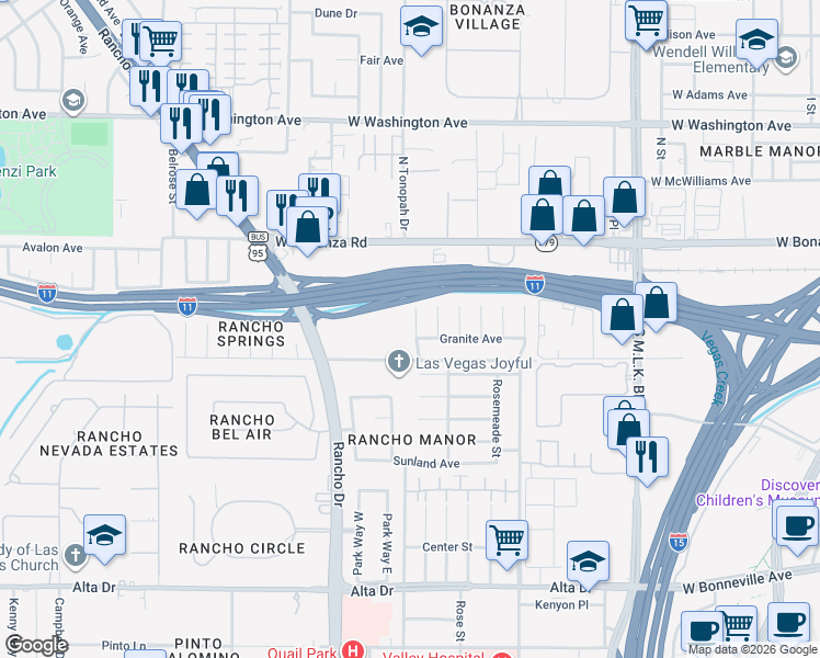 map of restaurants, bars, coffee shops, grocery stores, and more near 31 Onyx Way in Las Vegas