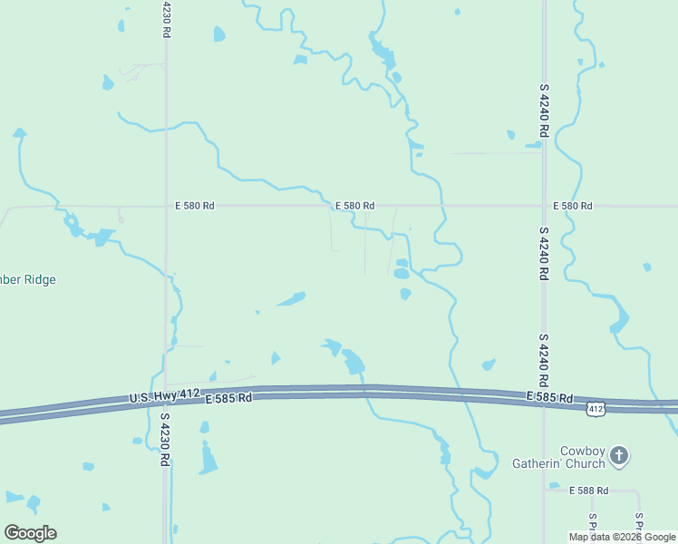 map of restaurants, bars, coffee shops, grocery stores, and more near 20922 East 580 Road in Inola