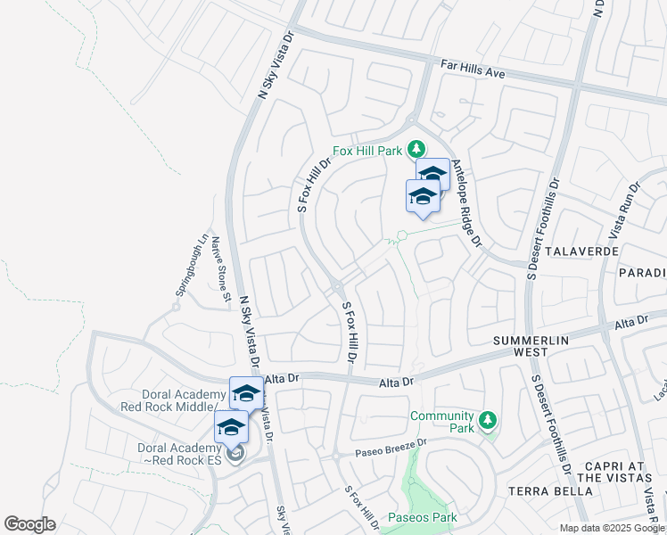 map of restaurants, bars, coffee shops, grocery stores, and more near 351 Elder View Drive in Las Vegas