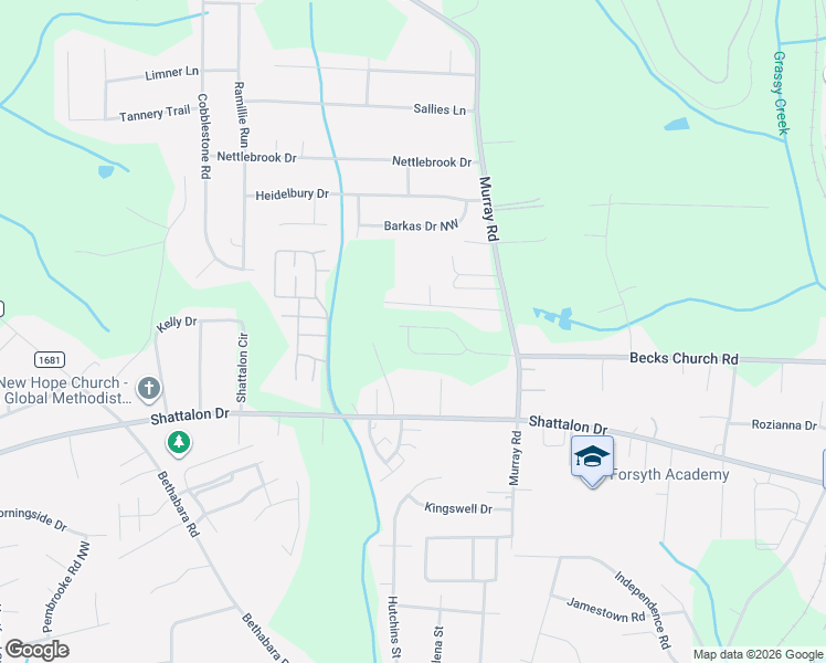 map of restaurants, bars, coffee shops, grocery stores, and more near 5333 Shattalon Drive in Winston-Salem