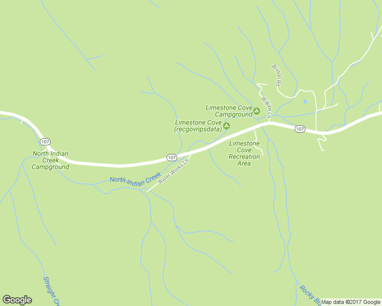 map of restaurants, bars, coffee shops, grocery stores, and more near Tennessee 107 in Unicoi