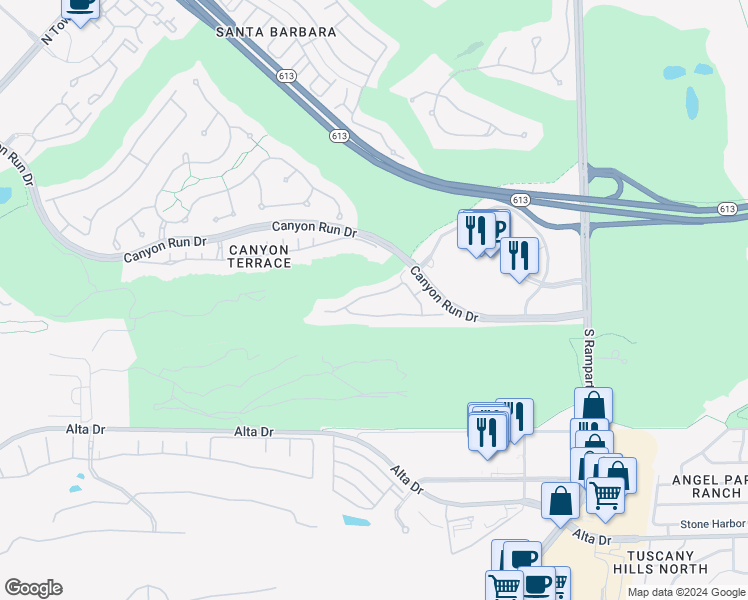map of restaurants, bars, coffee shops, grocery stores, and more near 9205 Tesoras Drive in Las Vegas