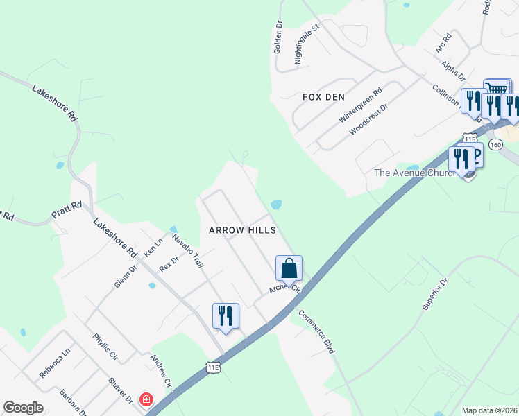map of restaurants, bars, coffee shops, grocery stores, and more near 515 Old Poplar Ridge Road in Hamblen County