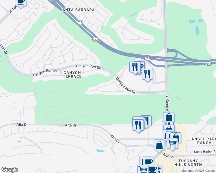 map of restaurants, bars, coffee shops, grocery stores, and more near 9201 Tesoras Drive in Las Vegas
