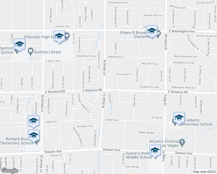 map of restaurants, bars, coffee shops, grocery stores, and more near 790 North Sloan Lane in Las Vegas