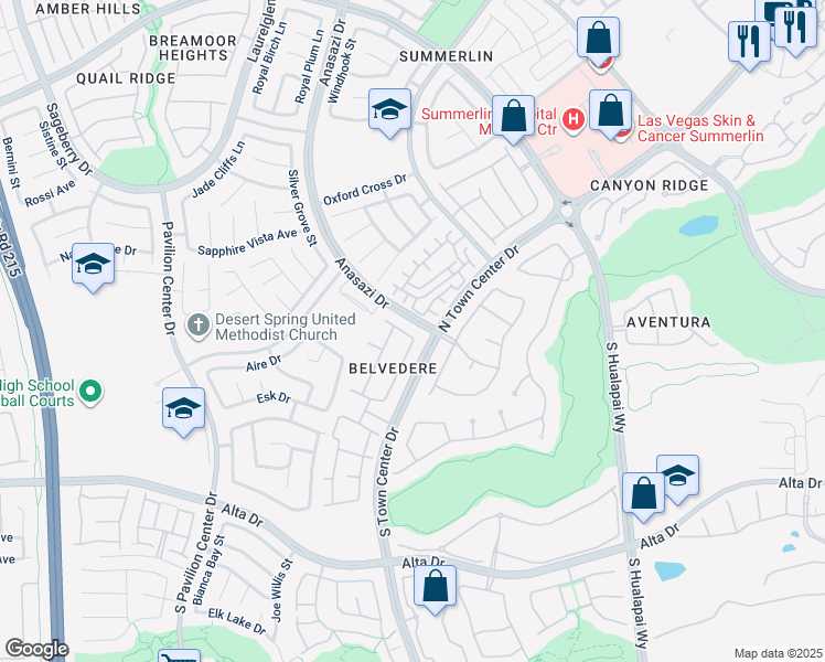 map of restaurants, bars, coffee shops, grocery stores, and more near 10504 Narra Place in Las Vegas